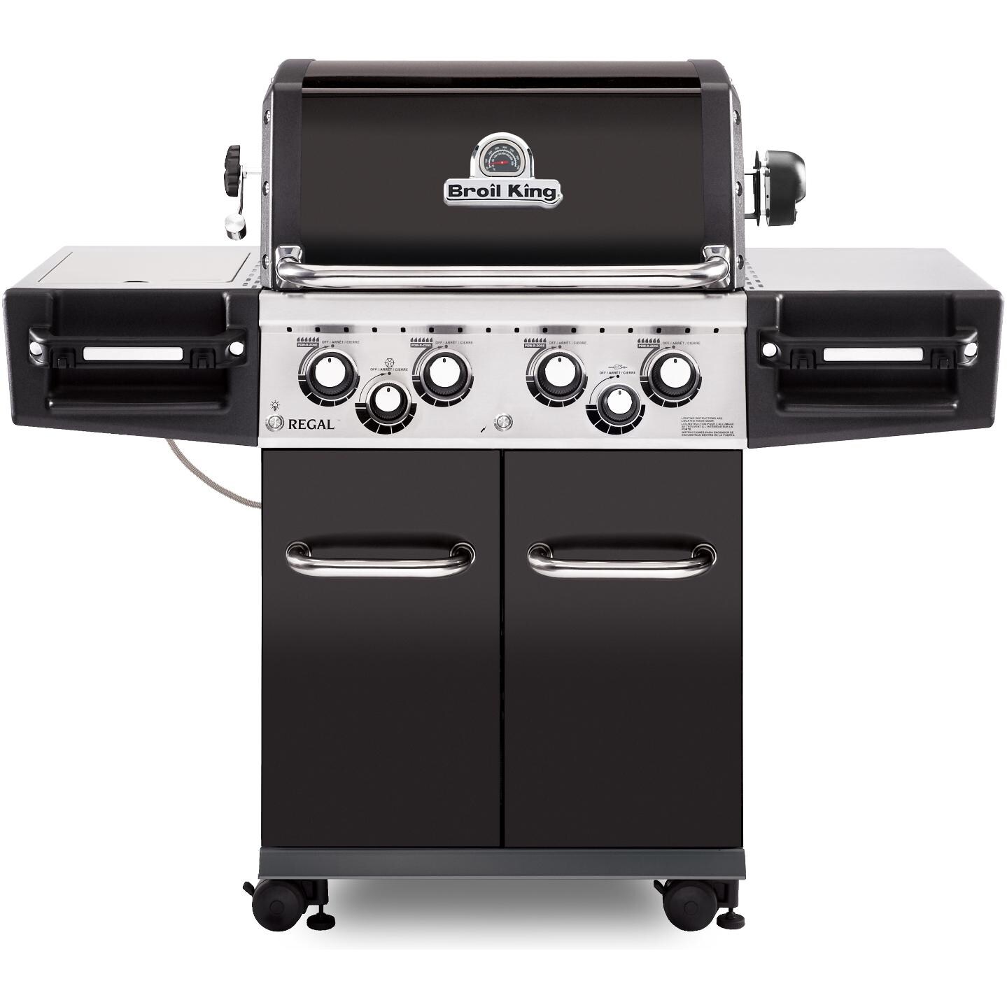 Broil King Regal 490 Pro 4-Burner Natural Gas Grill With Rotisserie & Side Burner - Black