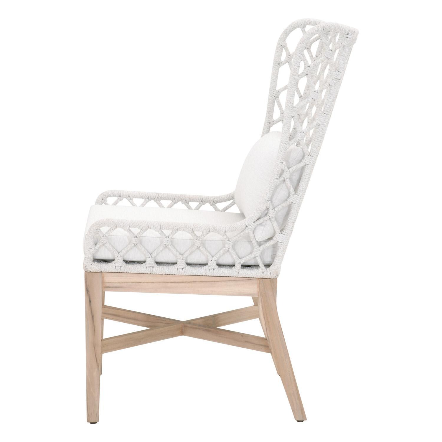 Lakeview Costa Brook Woven Rope Dining Wing Chair in White Speckle - Side View thumbnail