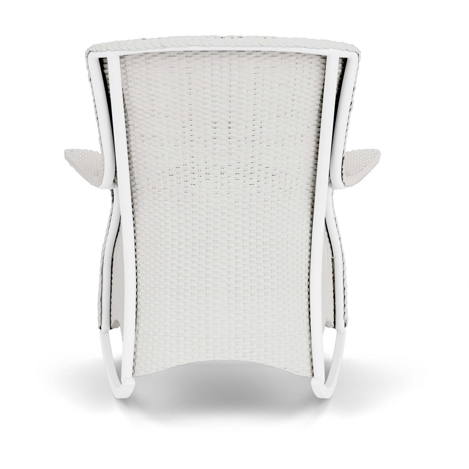 Lloyd Flanders Mandalay Lounge Rocker in Matte White Finish with Sailcloth Salt fabric - Back thumbnail