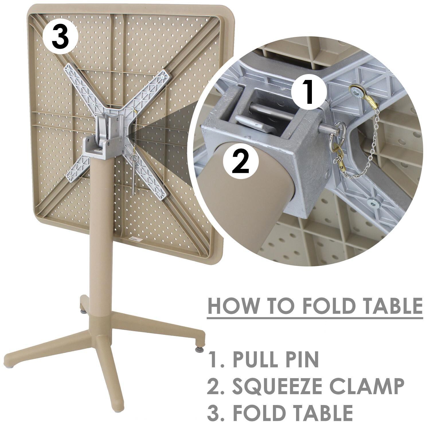 Ultimate Patio Coffee All-Weather 5-Piece Dining Set - Coffee - How To Fold Table thumbnail