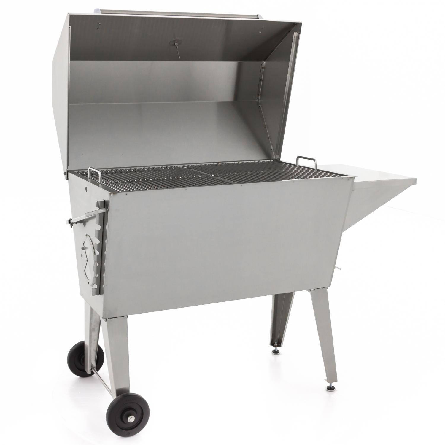 Cajun Grill Super 50-Inch Charcoal BBQ Grill - Angled View Lid Open thumbnail