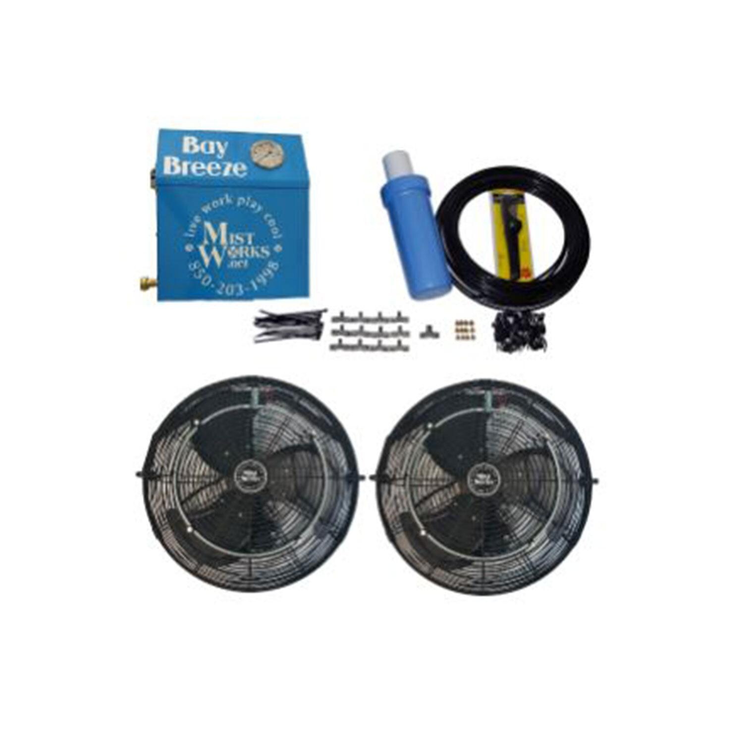 Mist Works 18-Inch Gulf Breeze Patio Mist Kit W/ 2 Black Fans thumbnail