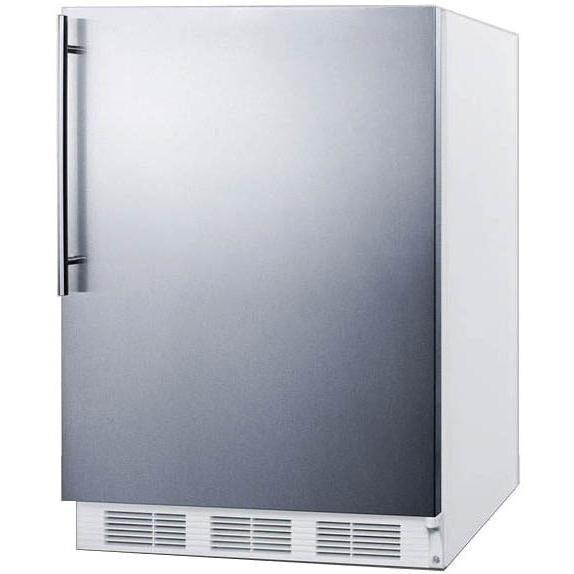 Summit 5.5 Cu. Ft. Built-In / Freestanding Refrigerator - Stainless Steel - Angle thumbnail
