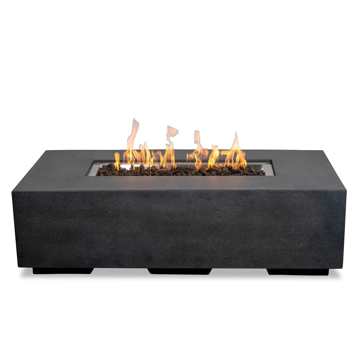 Glenwood 55-in Rectangular Concrete Natural Gas Fire Pit in Graphite by Lakeview Outdoor Designs - White Background thumbnail