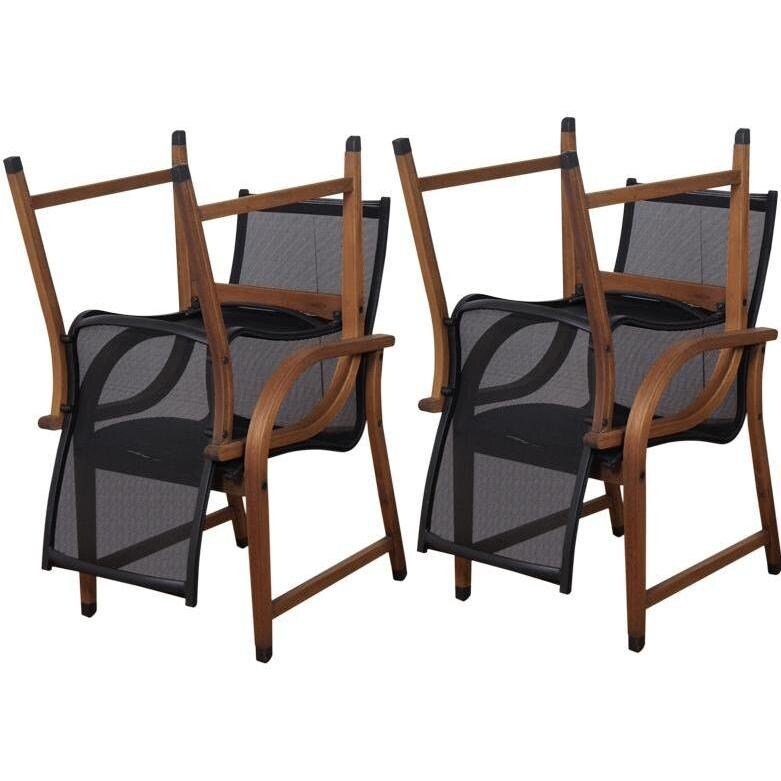 Amazonia Bahamas Black Sling Stacking Patio Dining Arm Chairs - Set of 4 thumbnail