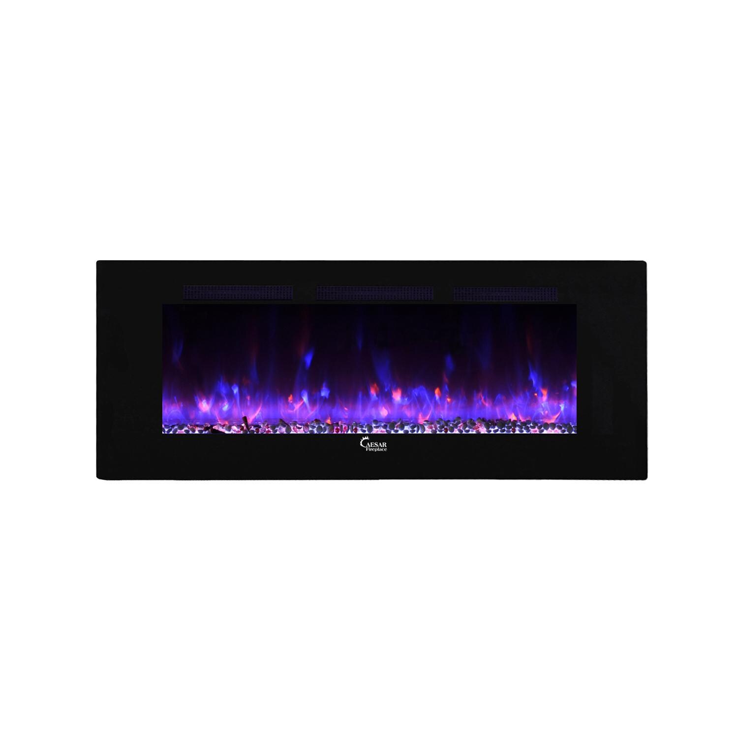 Caesar Fireplace 60-Inch Linear Electric Fireplace - CHFP-60B - White Bed/Multicolor Flame thumbnail