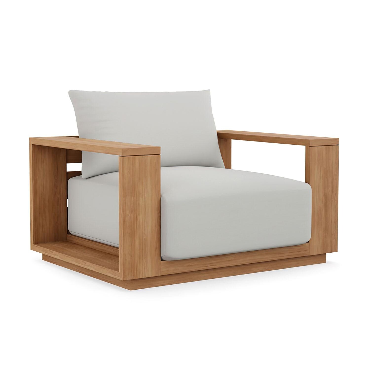 Bellawood Teak Luxe Club Chair in Silver by Lakeview Outdoor Designs - Angled - White Background thumbnail