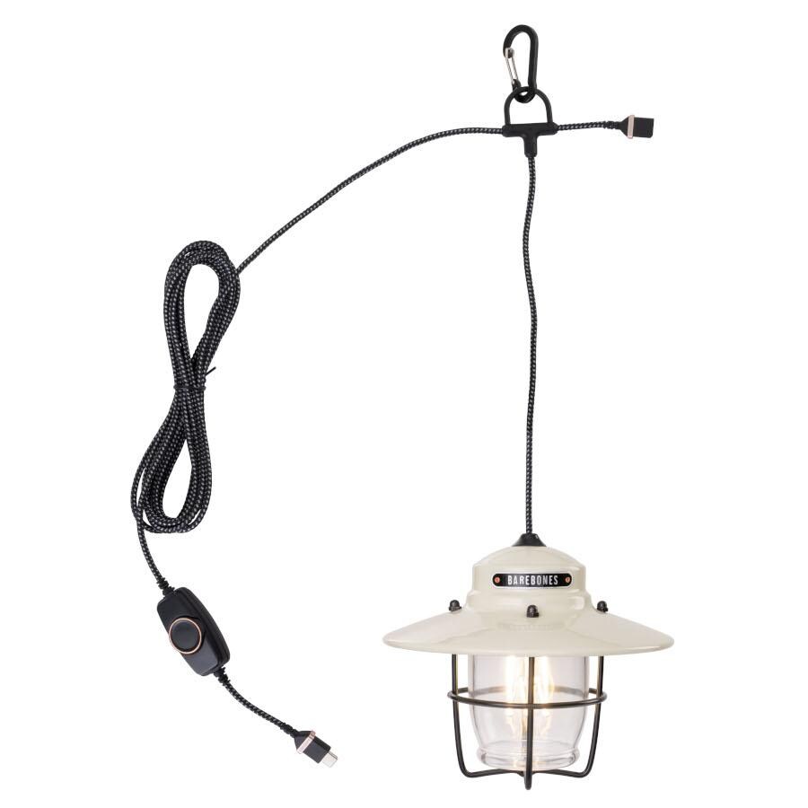 Barebones Living LIV-150 Outpost Pendant Light - Vintage White - Off Hanging with Cable thumbnail