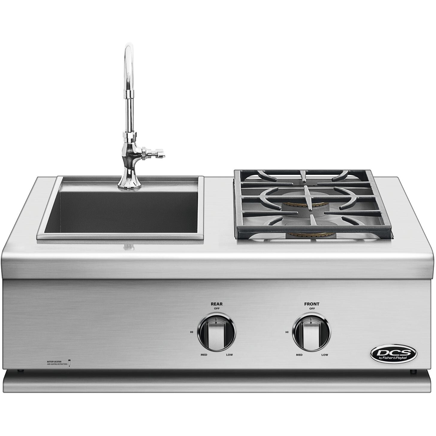 DCS 30Inch Liberty BuiltIn Natural Gas Double Side Burner And Sink