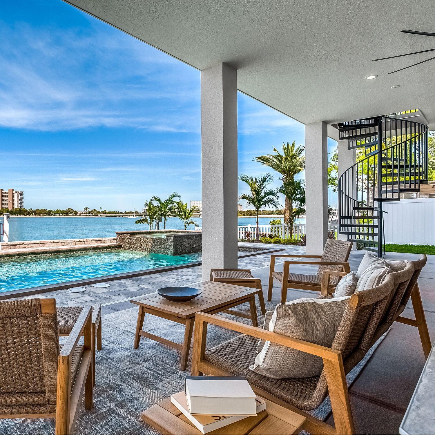 Admiral Rope Sofa in Brown Sand by Royal Teak Collection - By The Pool - Lifestyle thumbnail