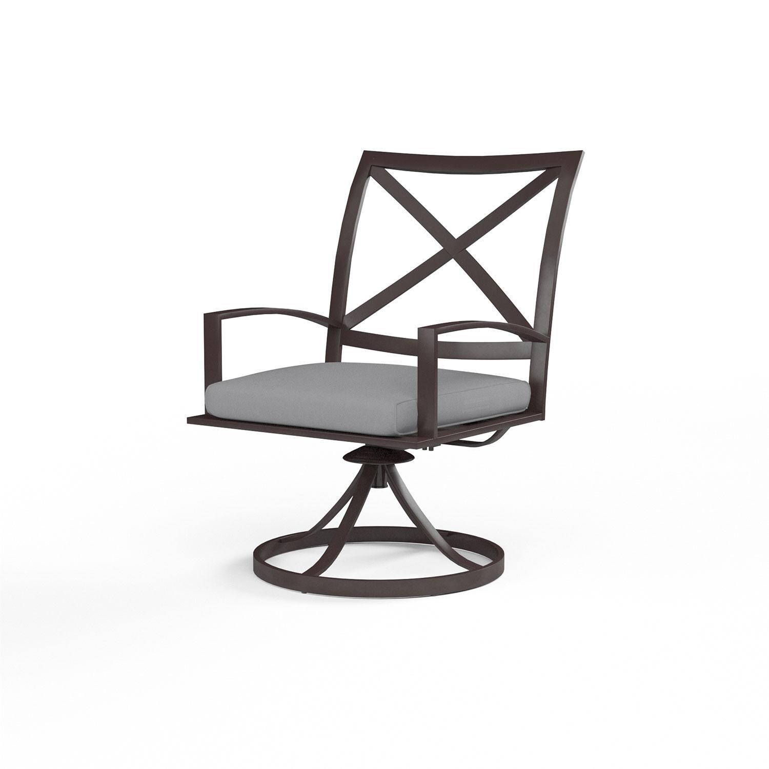 La Jolla Aluminum Patio Swivel Dining Chair in Canvas Granite w/ Self Welt By Sunset West - Display - White Background thumbnail