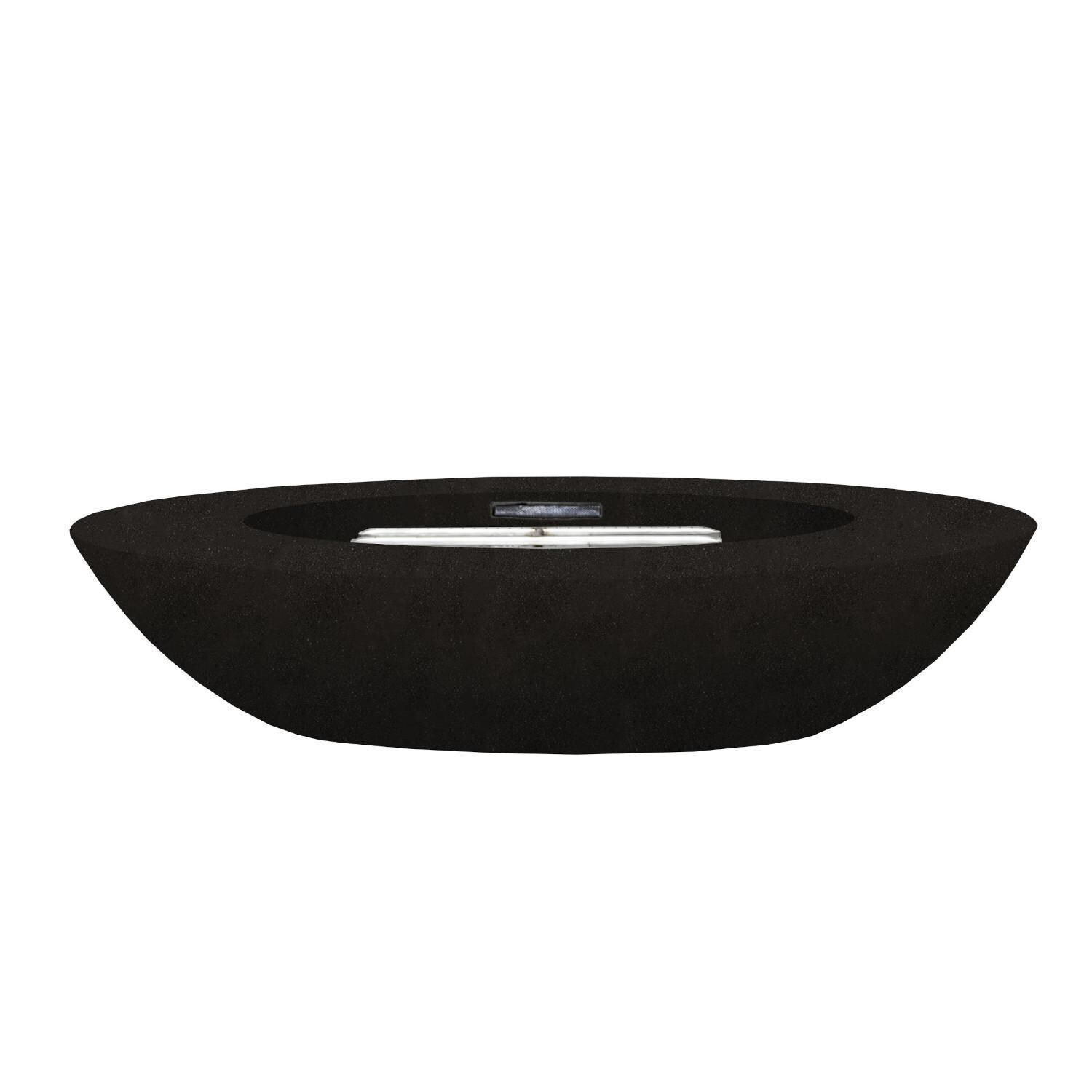Ovale 79-in Round GFRC Propane Fire Bowl in Ebony by Prism Hardscapes