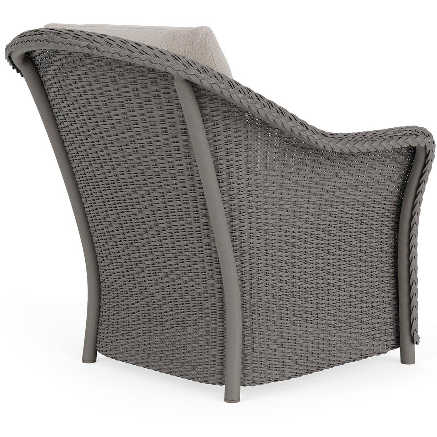 Lloyd Flanders Weekend Retreat Lounge Chair in Pewter Finish W/ Remy Cloud Fabric - Back Right thumbnail