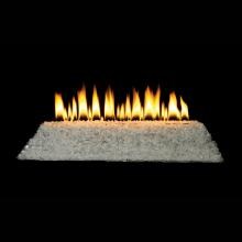 White Mountain Hearth By Empire 24-Inch Clear Frost Crushed Fire Glass Set With Vent-Free Natural Gas Loft Burner - Electronic Variable Remote