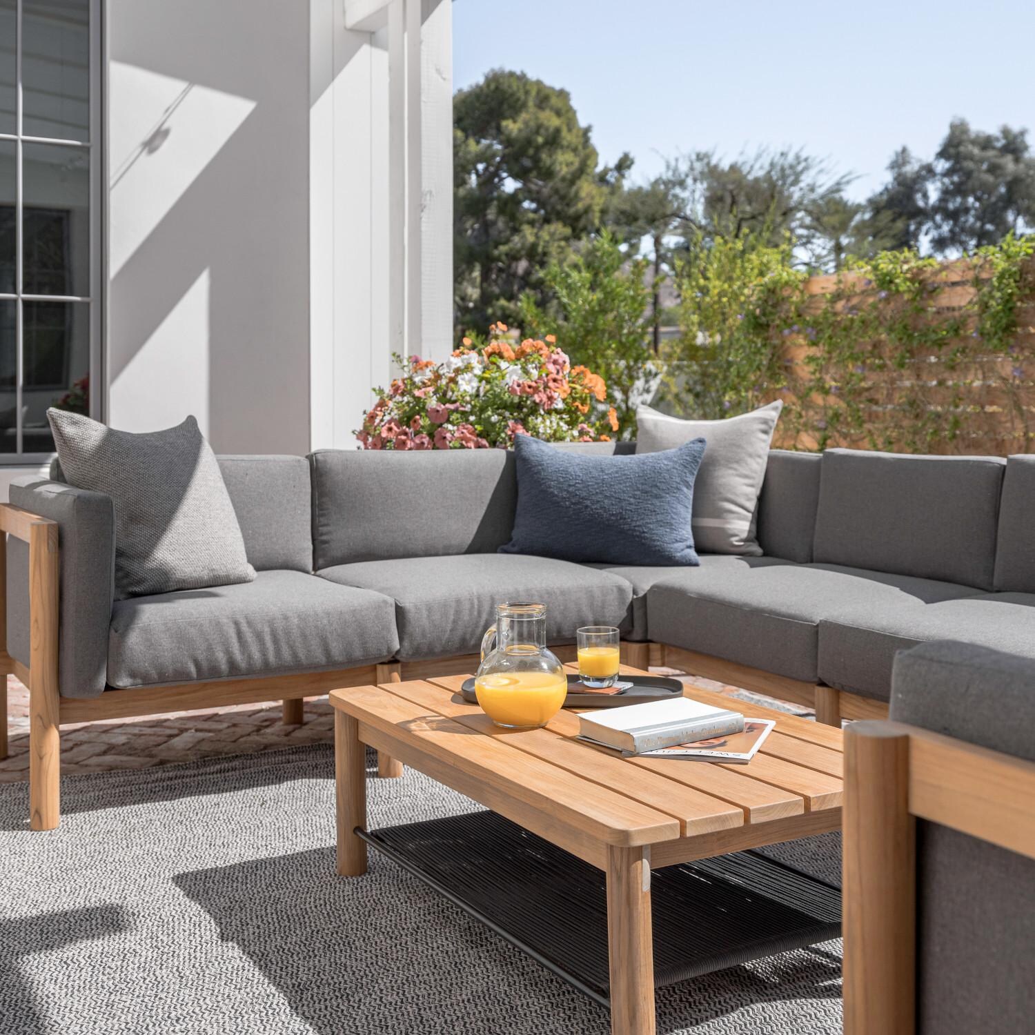 Neighbor SECT1 - GR 6 Piece Sectional W/ Sunbrella Cushion Arms - Table Not Included thumbnail