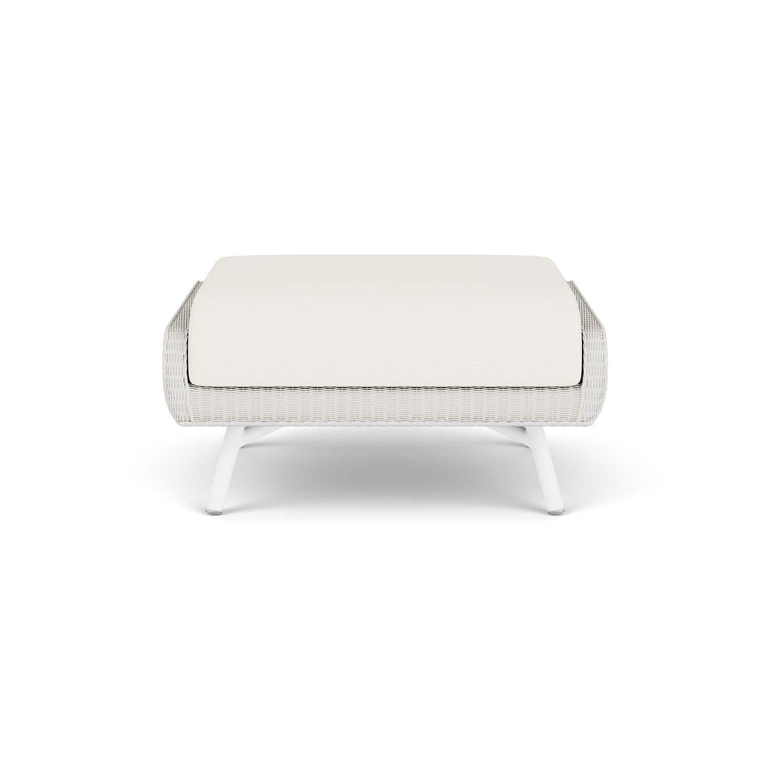 Essence Lloyd Loom Ottoman in Matte White/Sailcloth Salt by Lloyd Flanders