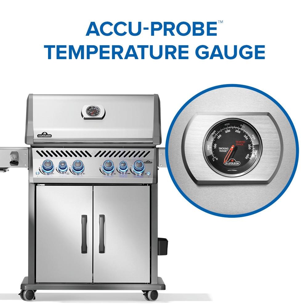 Napoleon RPS525RSIBNSS-2 Rogue PRO-S 525 Propane Gas Grill w/ Infrared Side & Rear Burner - Stainless Steel - Temperature Gauge - Detail thumbnail