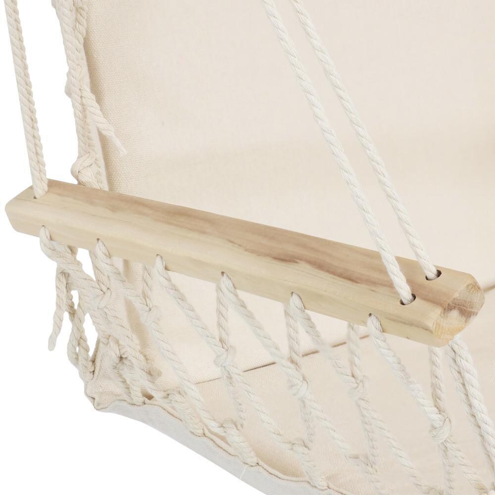 Ultimate Patio Polycotton Hammock Chair w/ Armrests - Natural - Armrest Detail thumbnail