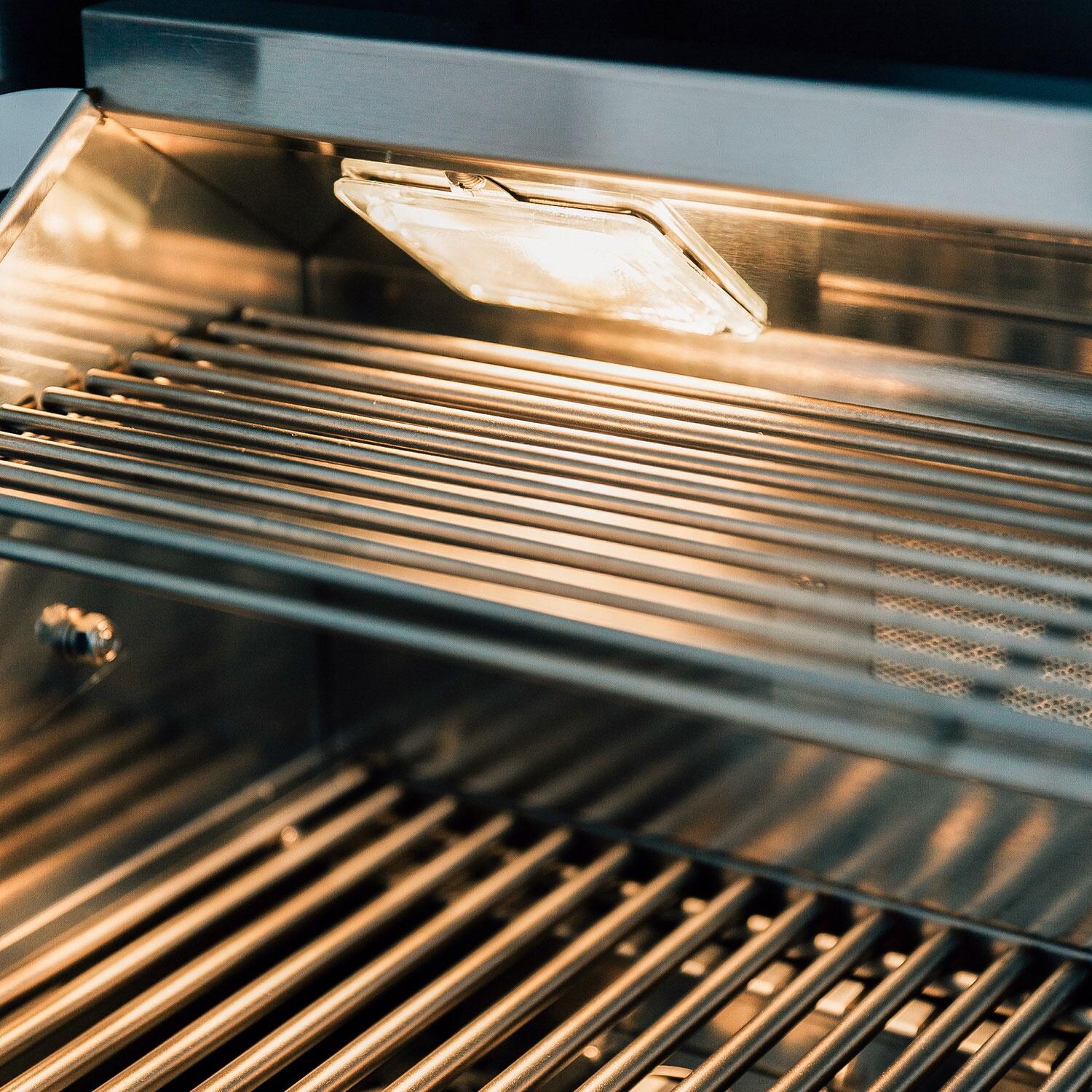 Summerset SZRPRO40 Sizzler Pro 40-in 5 Burner Built-In Natural Gas Grill w/ Rear Infrared Burner - Interior Light - Detail thumbnail