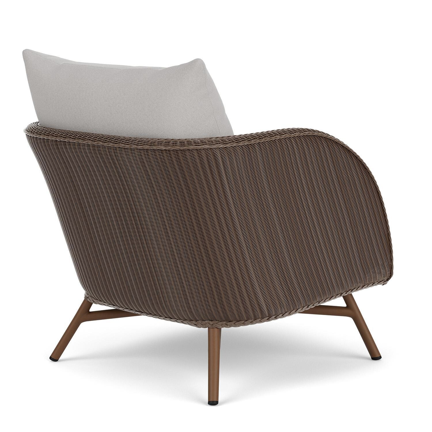 Lloyd Flanders Essence Lounge Chair W/Tundra Dove Fabric - Bark Finish - Back Right thumbnail