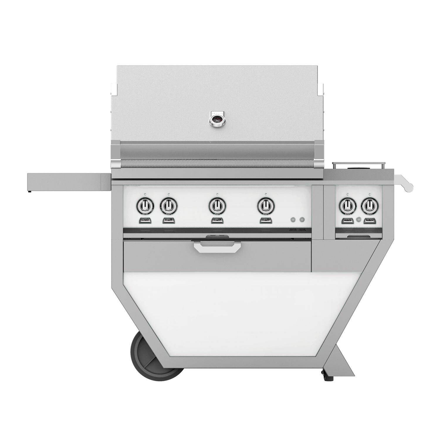 Hestan Deluxe 36-Inch Natural Gas Grill W/ Rotisserie & Double Side Burner - Froth - GABR36CX2-NG-WH