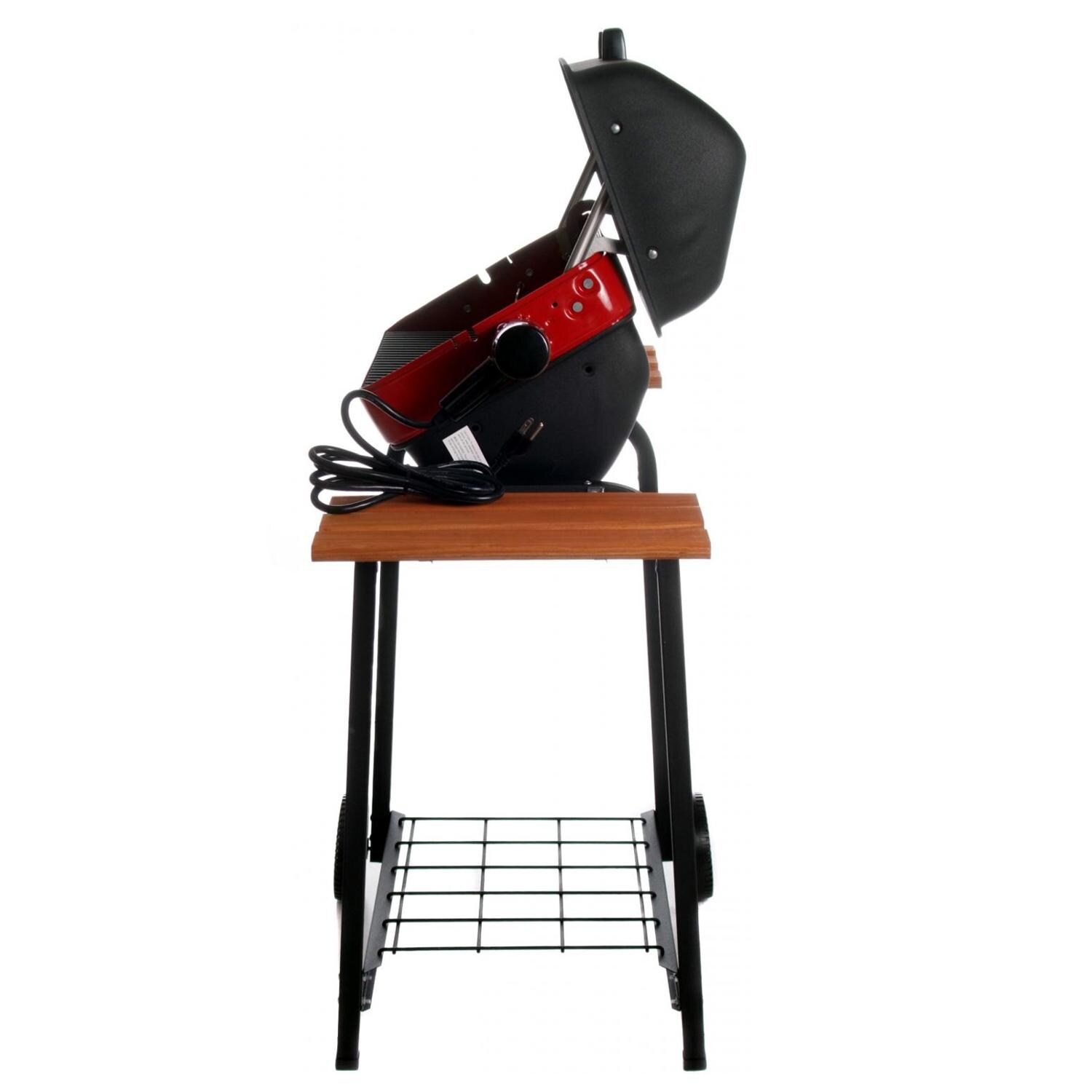 Americana by Meco Electric Grill With Fold Down Side Tables - Open Side View thumbnail