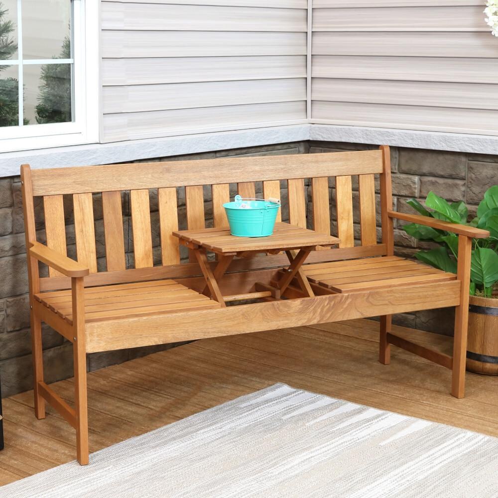 Ultimate Patio Meranti Wood Outdoor Occasional Bench thumbnail