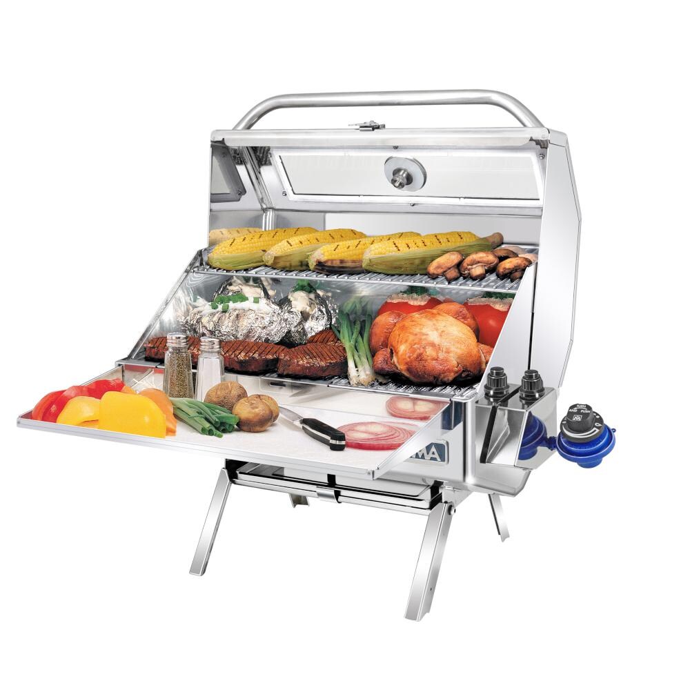 Magma A10-1218-2GS Marine Catalina II Gas Grill on Legs with Food (shelf NOT included) thumbnail