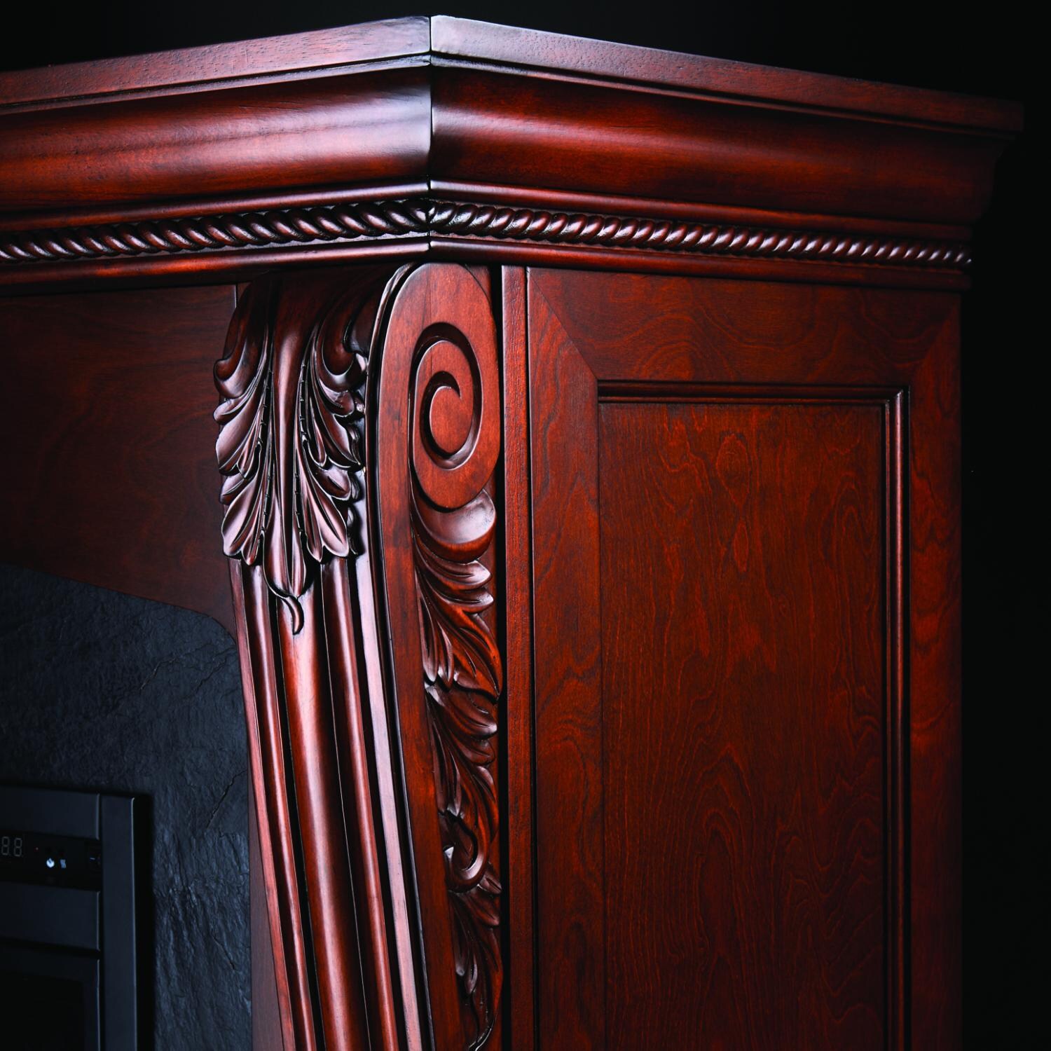 Napoleon Monroe 33-Inch Electric Fireplace - Burnished Walnut - Column Detail thumbnail