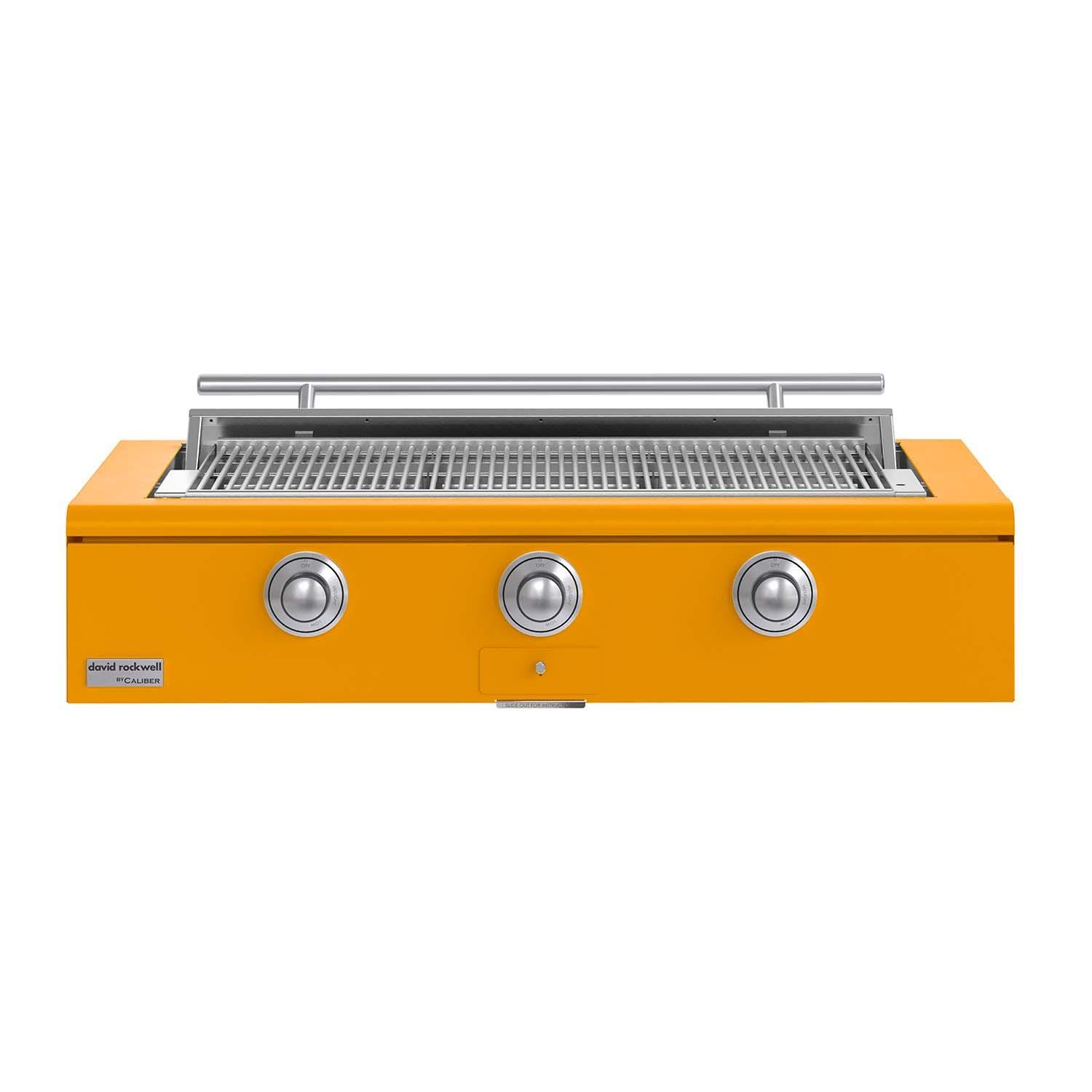 Caliber CRG-48BL00-A-103-H04 48-in Propane Built-In Rockwell Grill - Saffron w/ Stainless Steel Hardware - White Background thumbnail