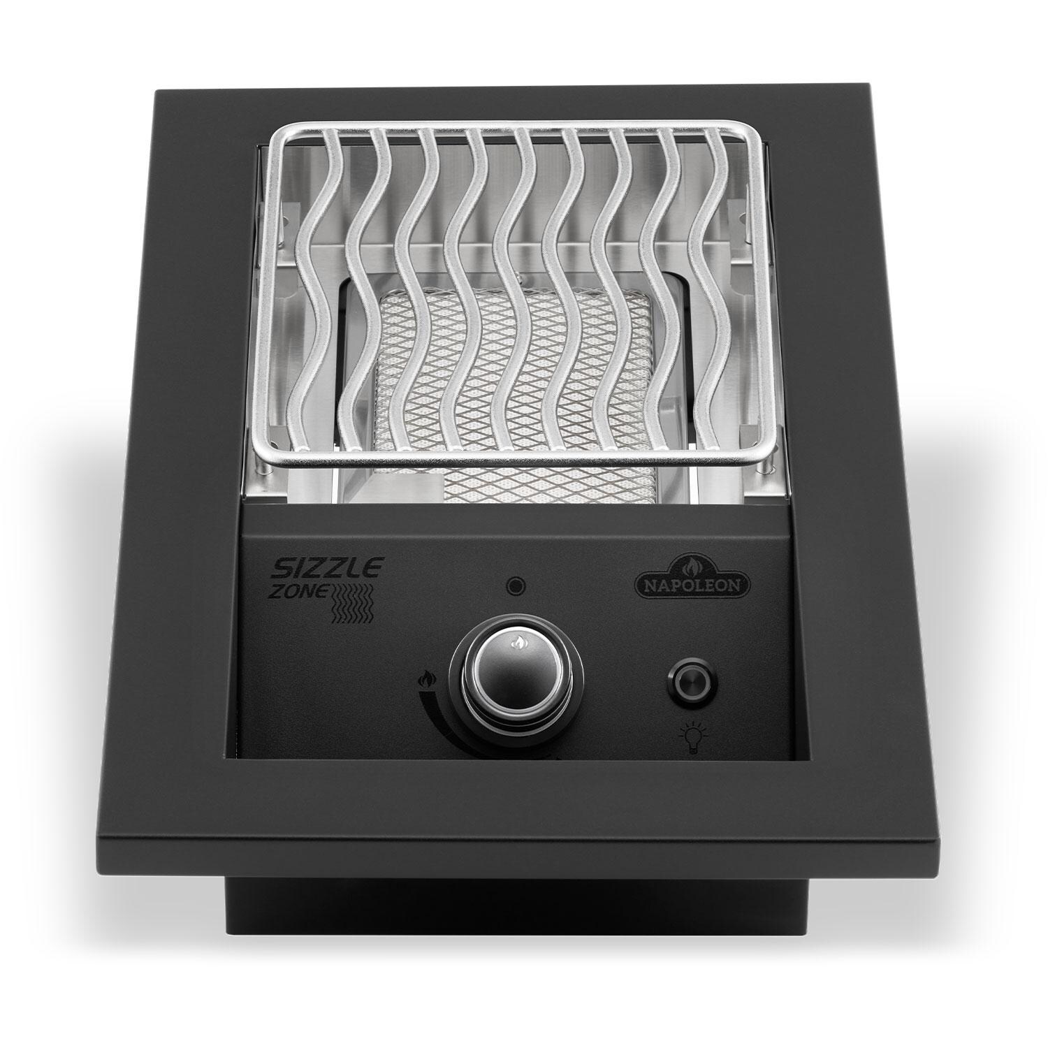 Napoleon BIB10IRPMK 700 Series 10-in Built-In Propane Single Infrared Burner - Matte Black - Elevated - Burner Off - Front View - White Background thumbnail