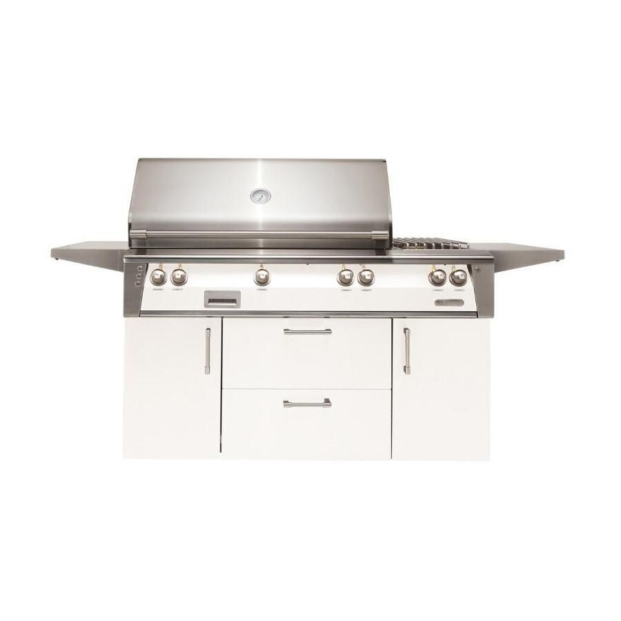 Alfresco Grills ALXE-56SZC-NG-SM9003 Alfresco ALXE 56-Inch Freestanding Natural Gas Deluxe Grill With Sear Zone, Rotisserie, And Side Burner in Signal White Matte thumbnail