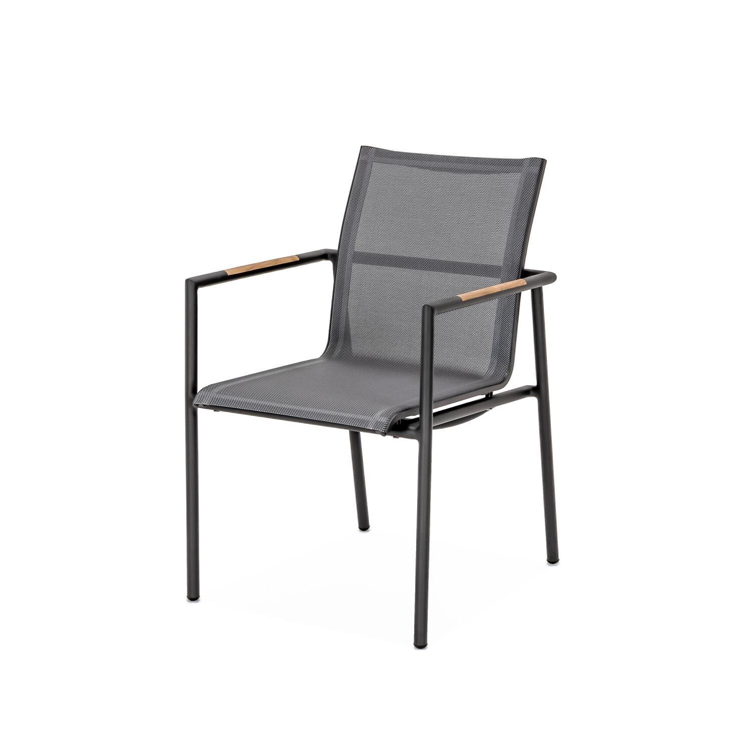 Teak + Table Paros/Cayman Double 7 Piece Dining Set - Chair Side View - White Background thumbnail