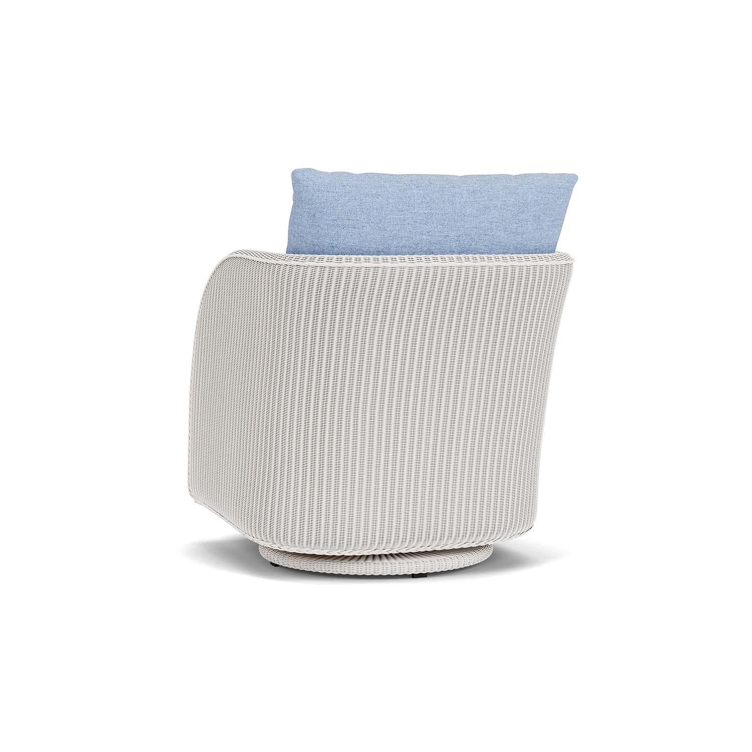 Lloyd Flanders Essence Swivel Glider Lounge Chair W/Demo Skyway Fabric - White Finish - Back Left thumbnail