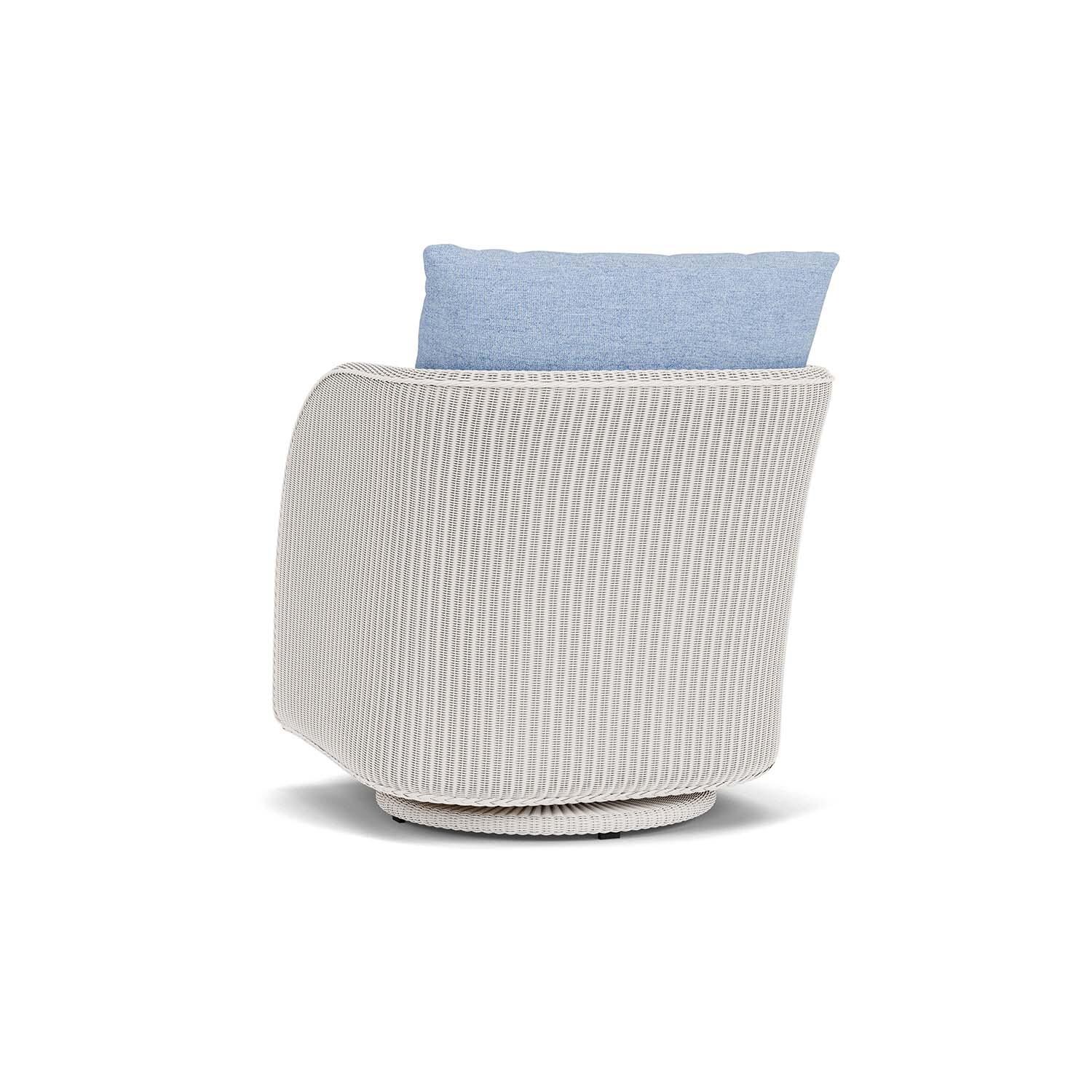 Lloyd Flanders Essence Swivel Glider Lounge Chair W/Demo Skyway Fabric - White Finish - Back Left thumbnail