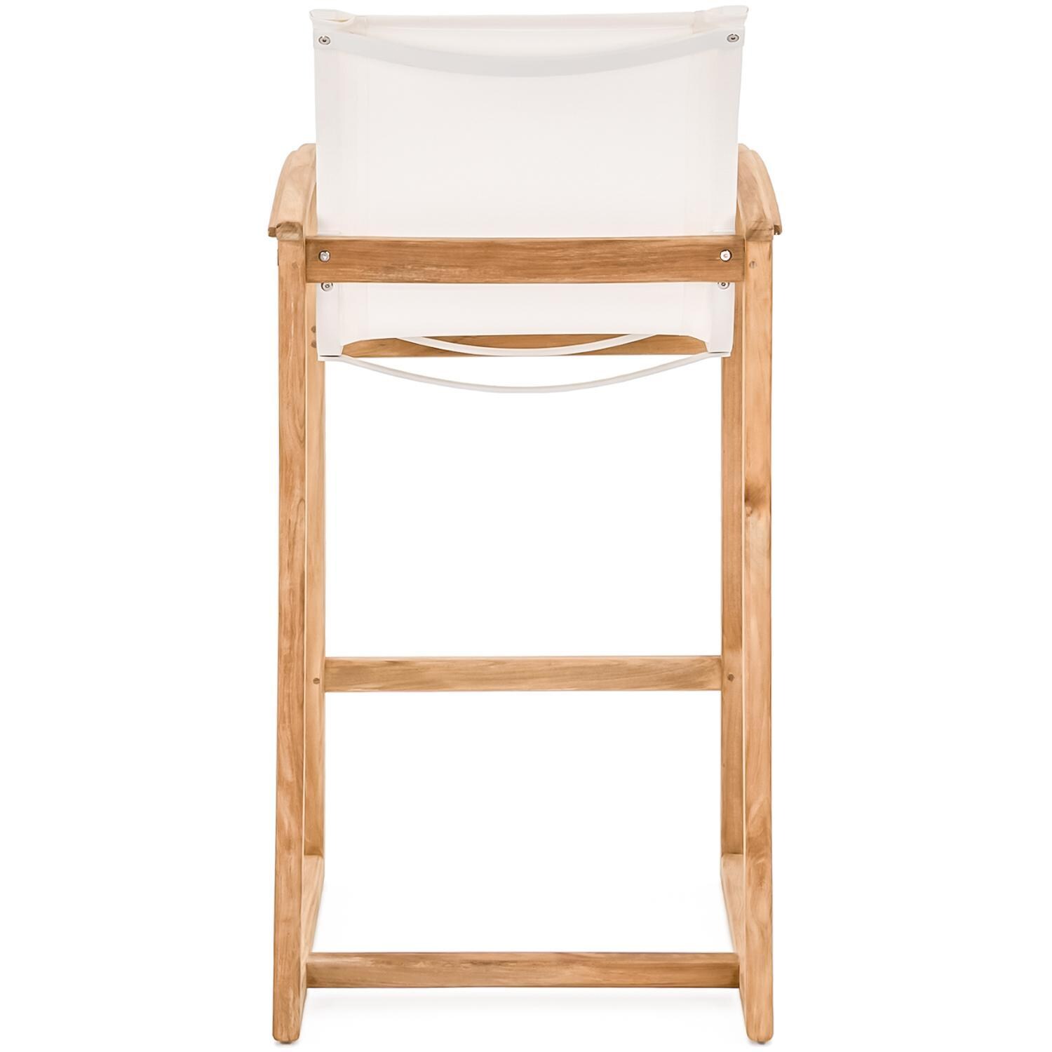 Teak + Table Capri Sling Bar Chair in White - Back - White Background thumbnail