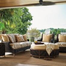 Island Estate Lanai 5 Piece Wicker Conversation Set W/ Sunbrella Fabric By Tommy Bahama