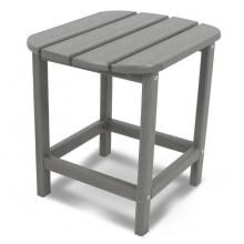 South Beach Slate Gray Recycled Plastic Wood 19 X 15 Inch Rectangular Patio End Table By POLYWOOD