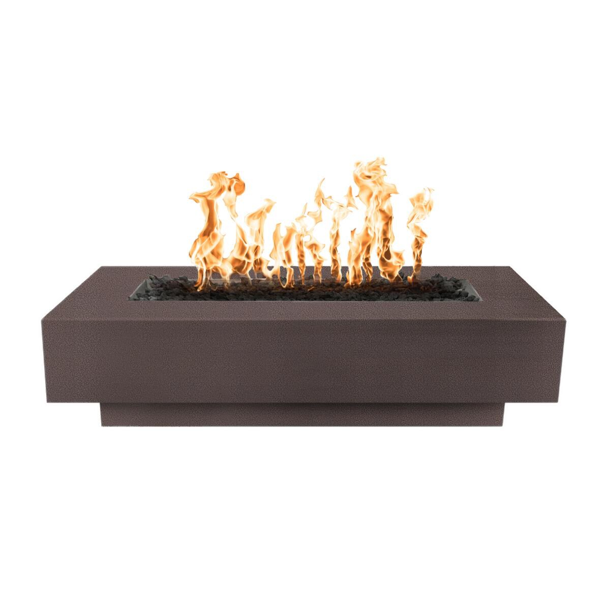Coronado 72 Inch Rectangular Powder Coated Steel Propane Fire Pit in Copper by The Outdoor Plus
