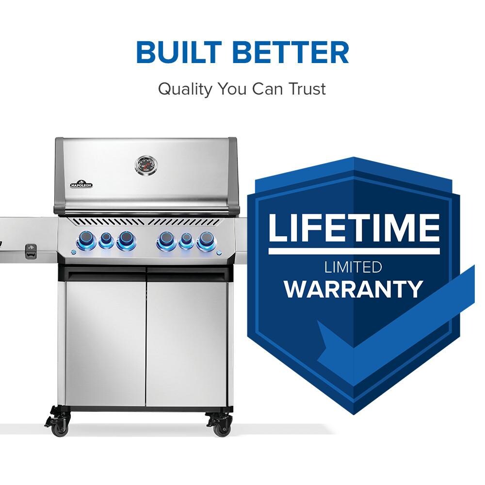 Napoleon P500VRSIBNSS Prestige 500 Propane Gas Grill w/ Infrared Side & Rear Burner - Stainless Steel - Warranty - Detail thumbnail