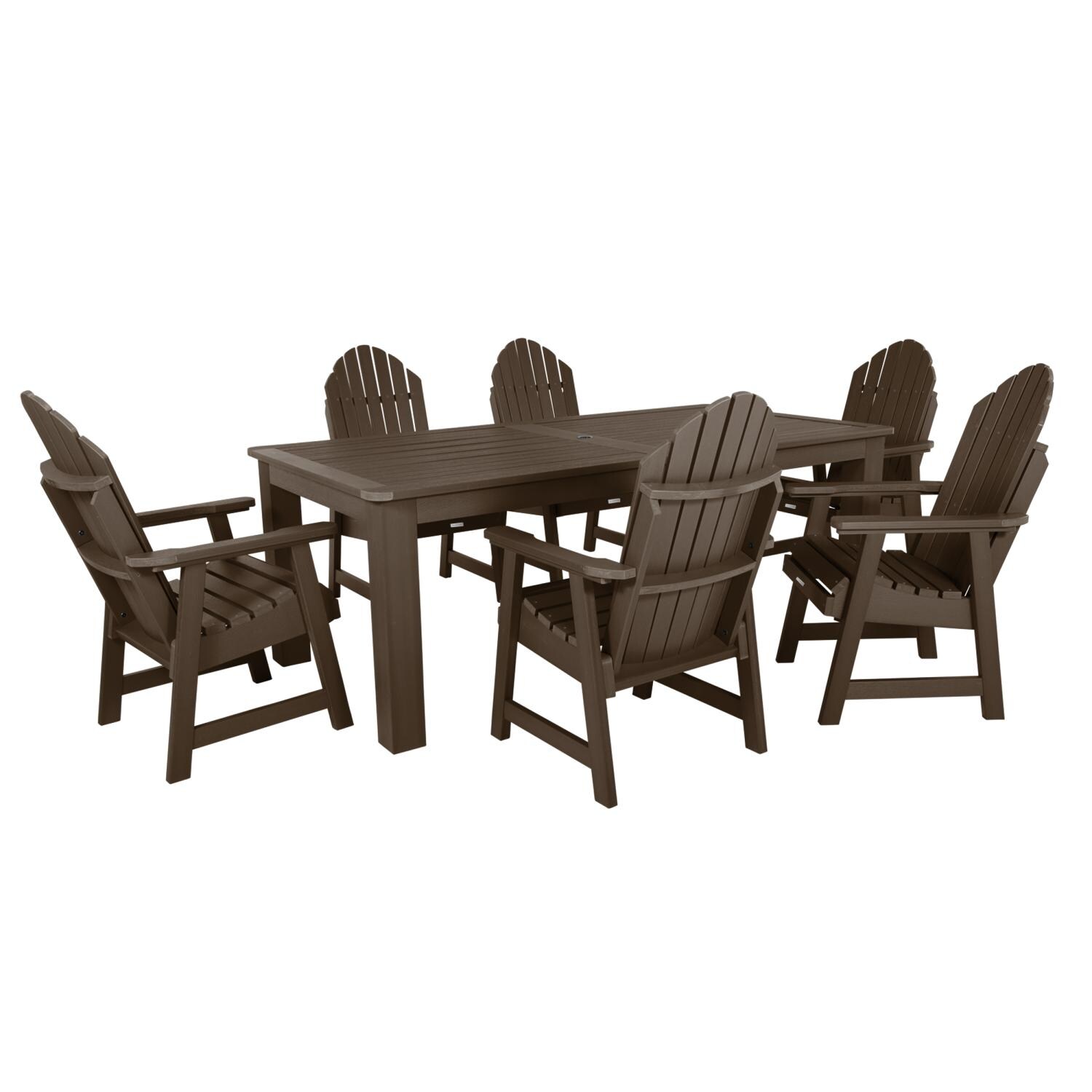 Dream Bay 7 Pc Recycled Plastic Dining Set In Weathered Acorn by Lakeview - White Background thumbnail