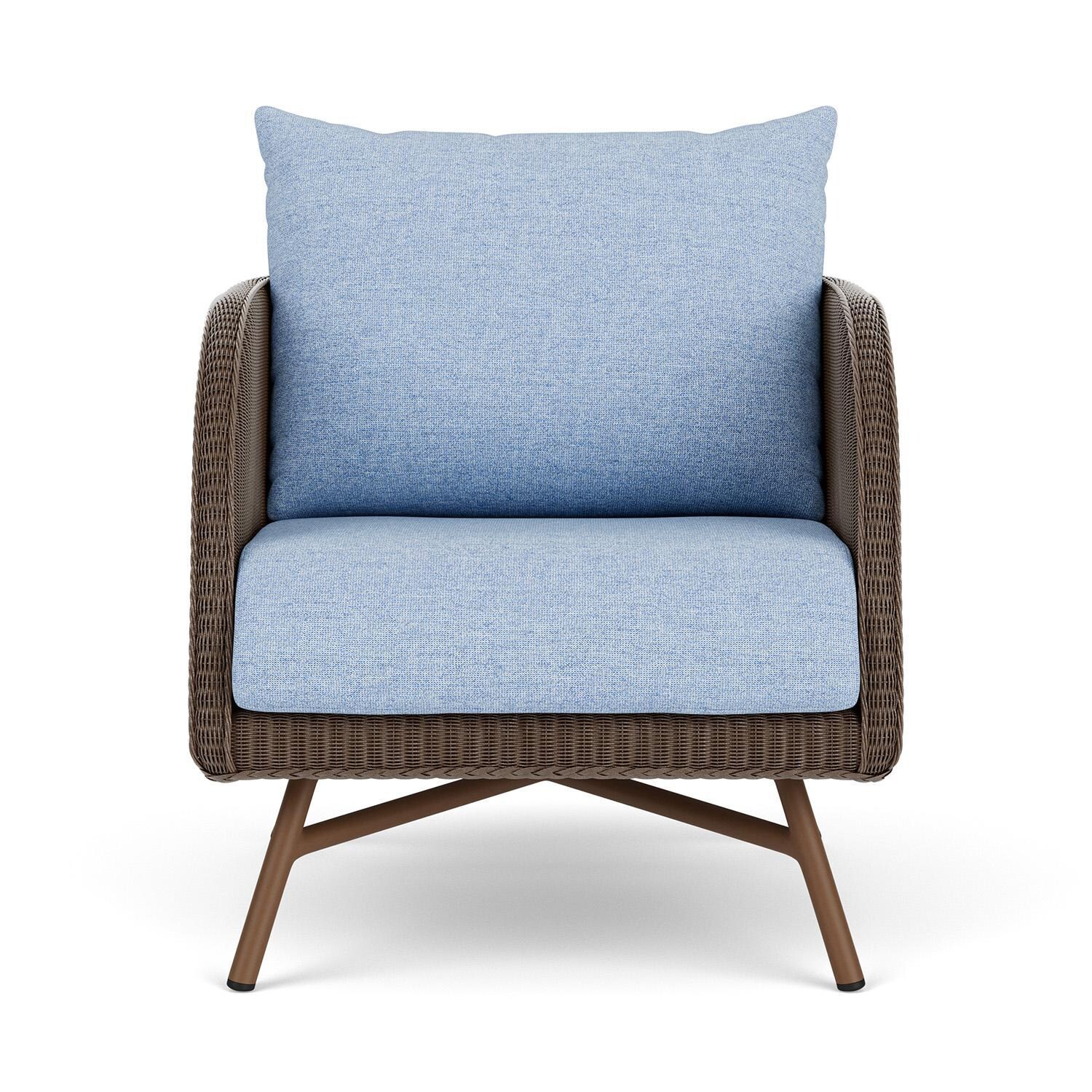 Essence Lloyd Loom Club Chair in Bark/Demo Skyway by Lloyd Flanders