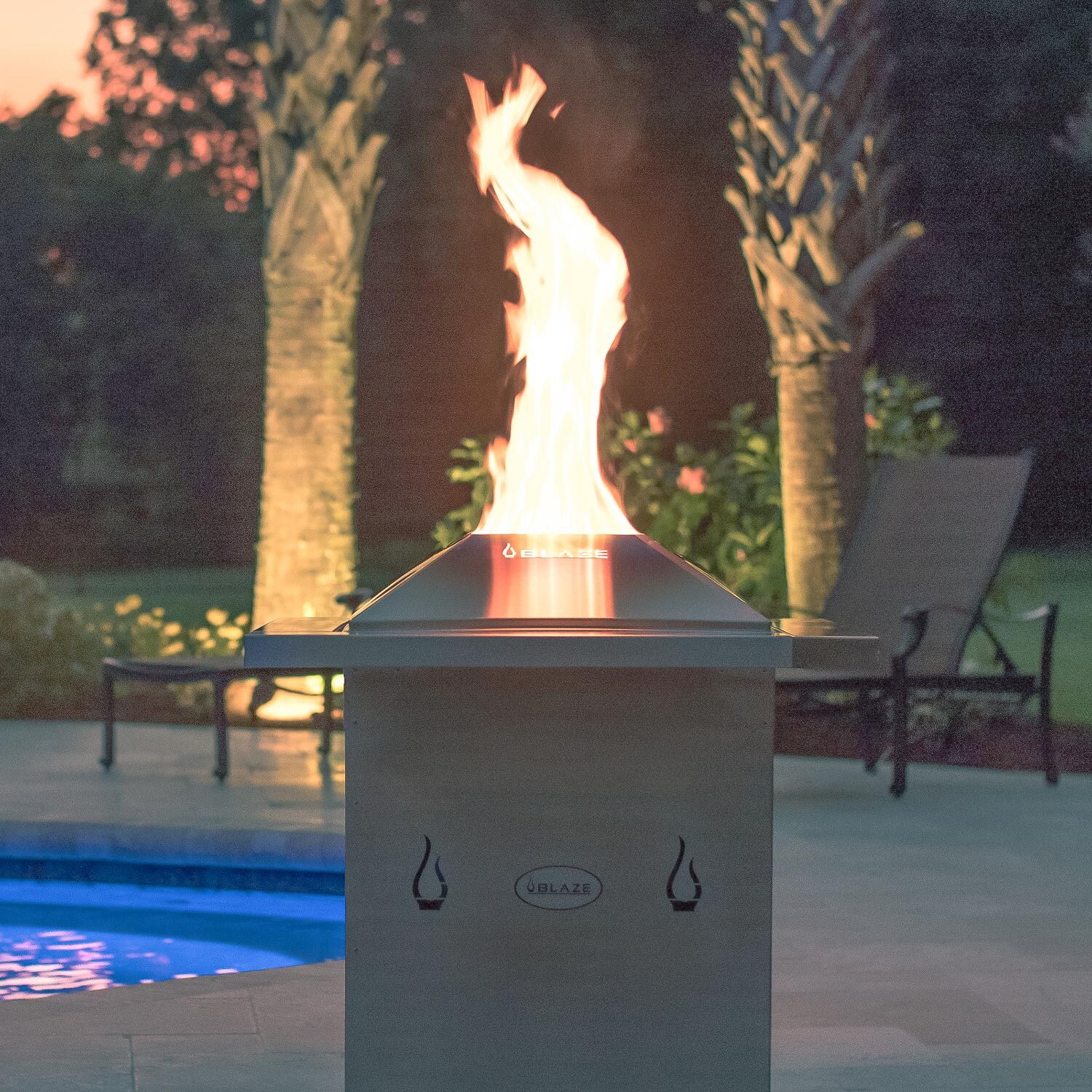 Blaze 29Inch Square Stainless Steel Pellet Fire Pit BLZFPPELLET
