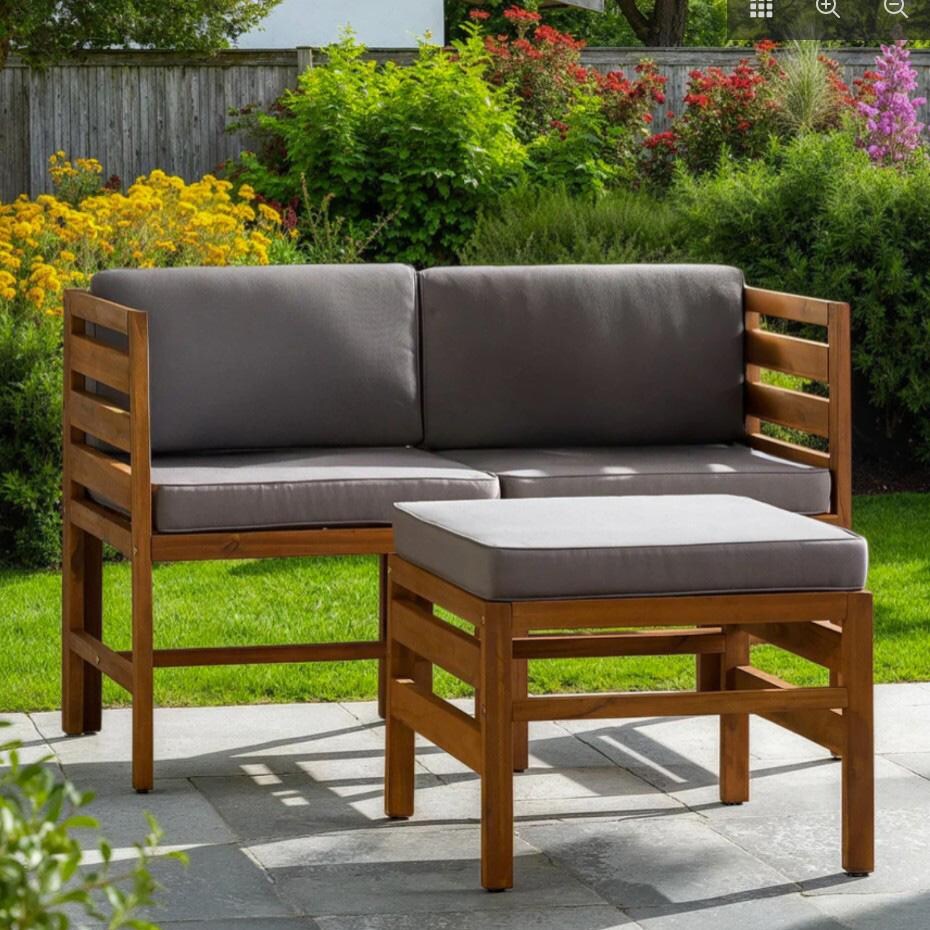 Bellelot 3 Pc Acacia Seating Set in Brown/Gray by Ultimate Patio