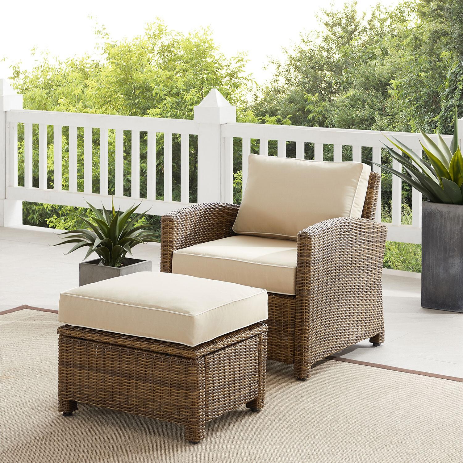 Ultimate Patio UP-92414WB-SA 2Pc Wicker Outdoor Chair Set in Sand - On Patio - Lifestyle thumbnail