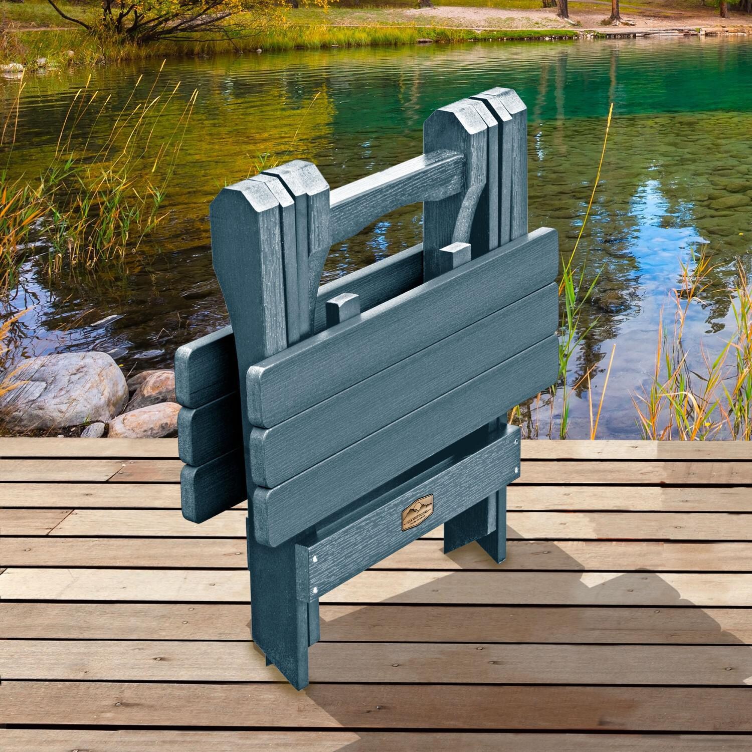 Lakeview The Charmville Folding Side Table - Nantucket Blue - Folded thumbnail