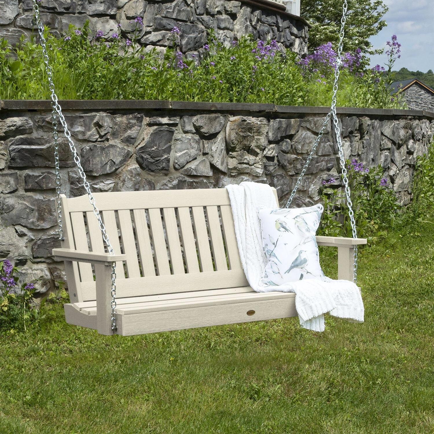 Lakeview Hart Lane Porch Swing - 4ft - Whitewash thumbnail