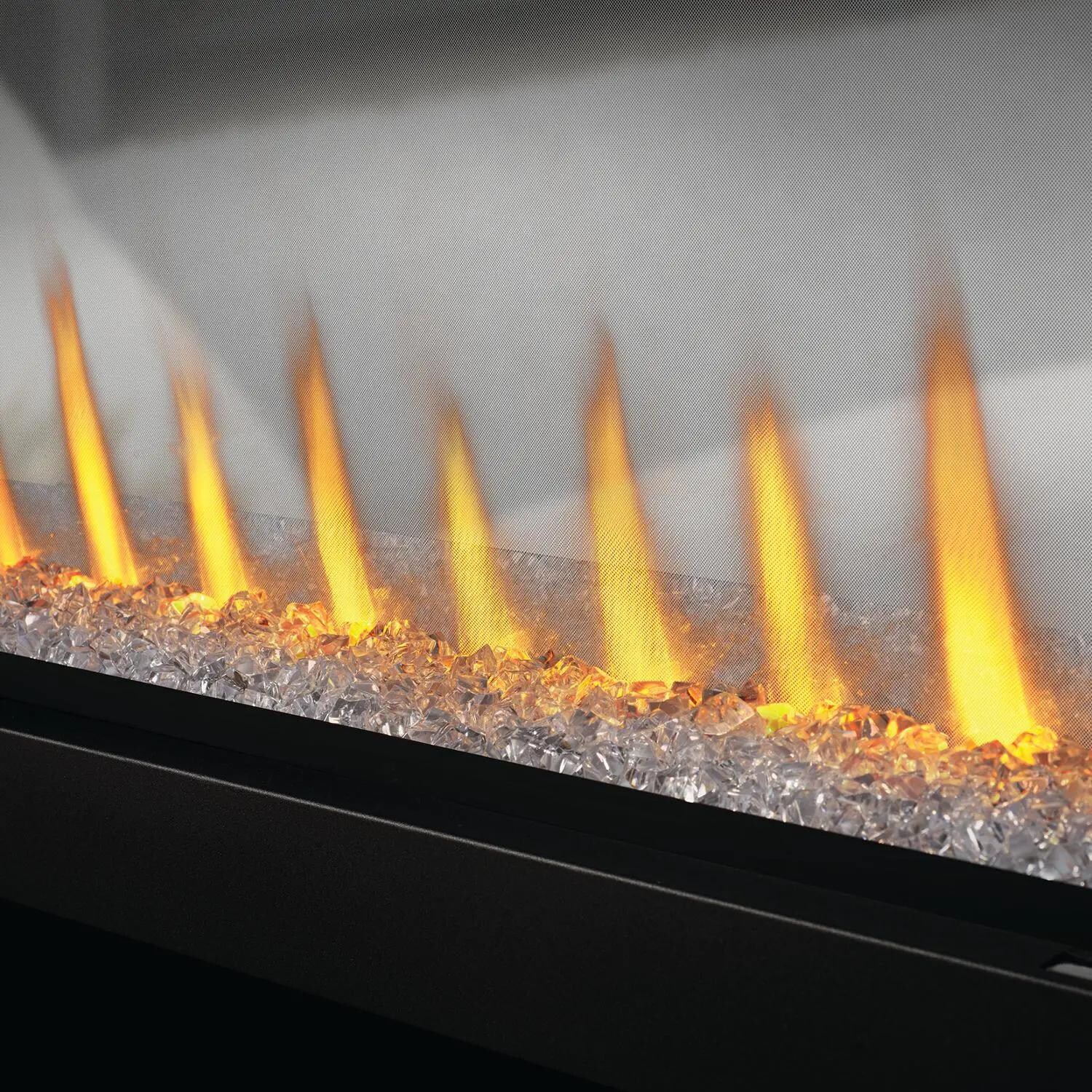 Napoleon NEFBD50H  NEFBD50H-DTRM CLEARion See-Thru Built-In Electric Fireplace - Detail - Crystal Ember Bed - Orange Flames thumbnail