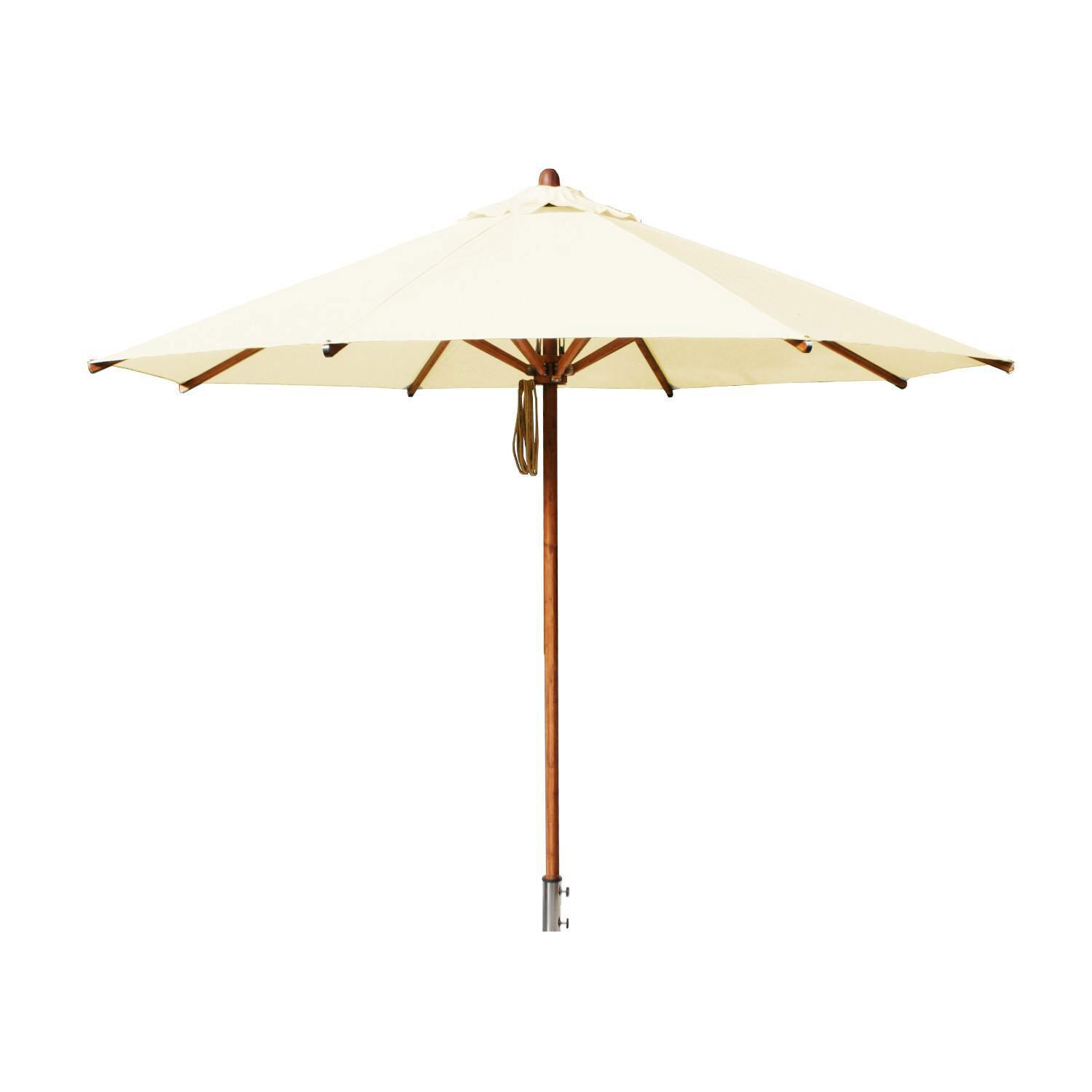 Bambrella Levante 10 Ft. Round Market Umbrella - 1 1/2-Inch Pole - Ecru Canopy