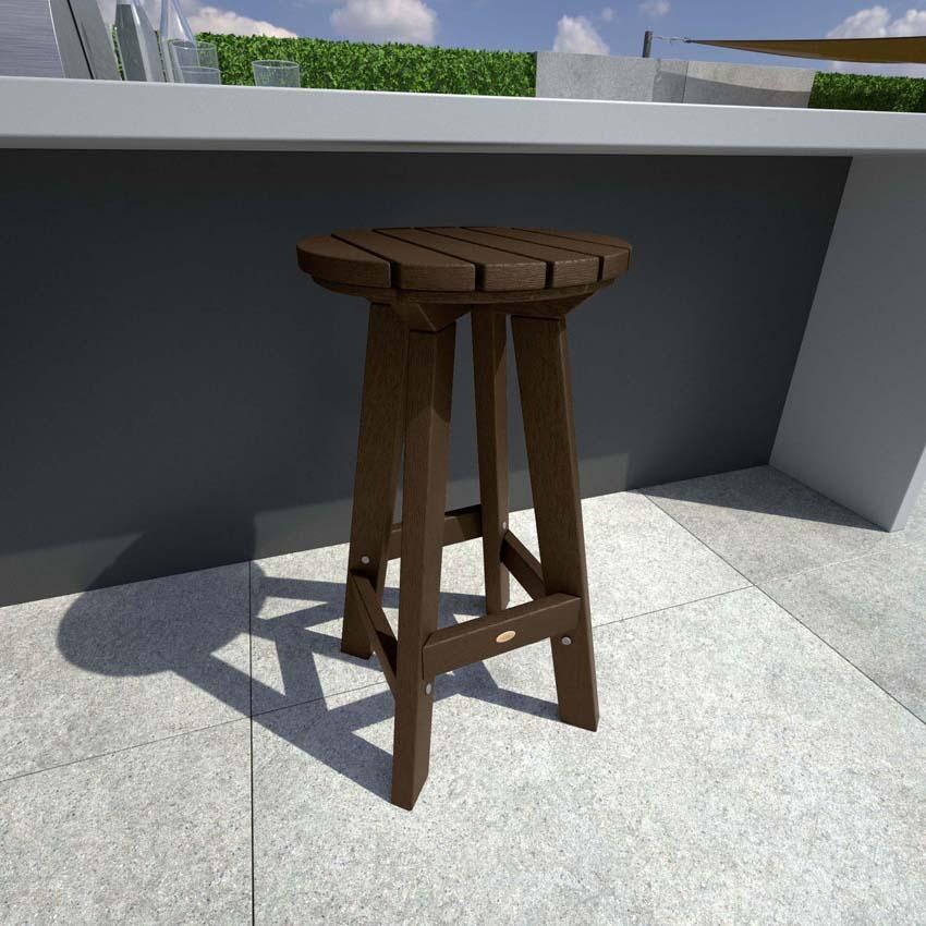 Tracewood Polyresin Bar Stool in Weathered Acorn By Lakeview Outdoor Designs - Lifestyle thumbnail